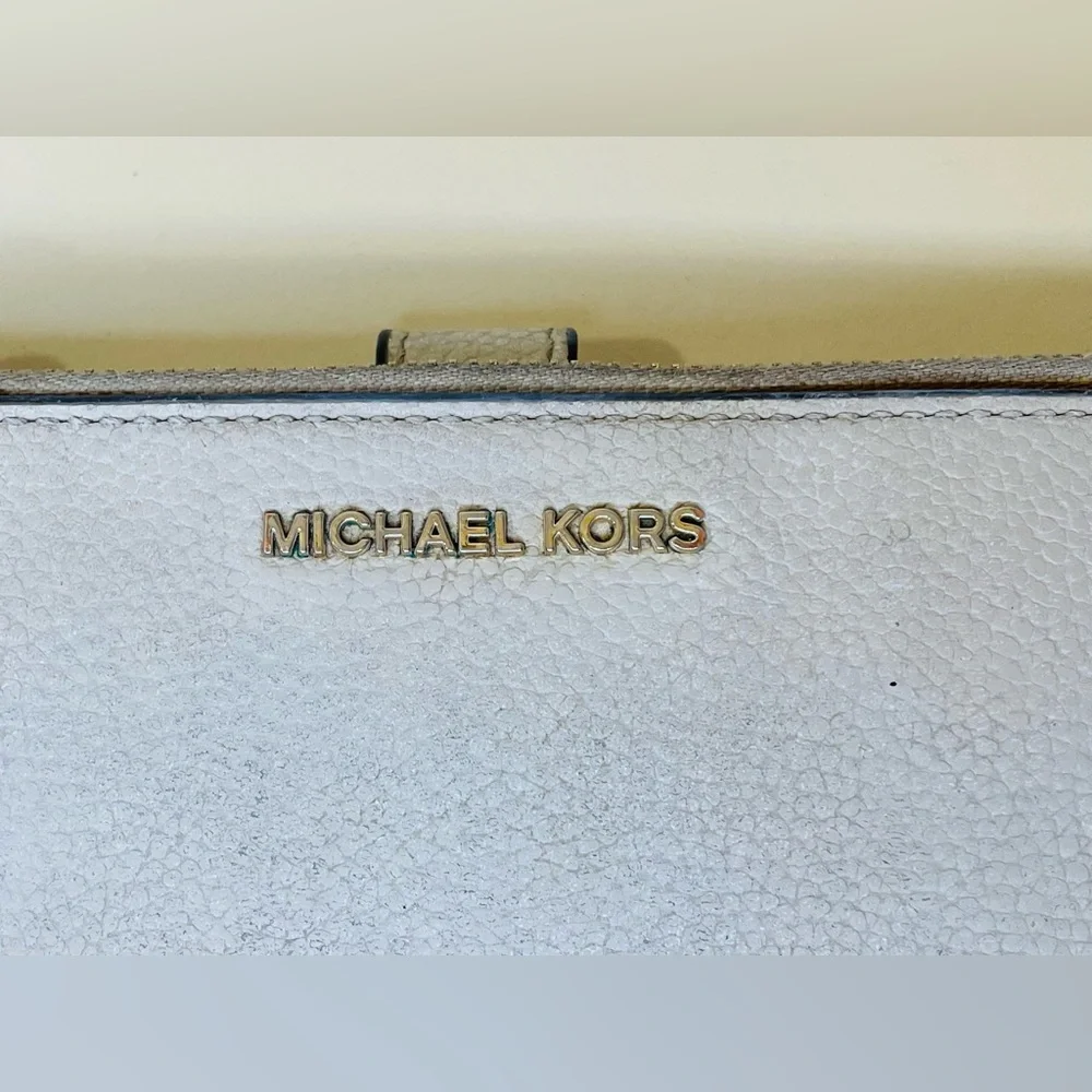 Michael Kors Adele Double Zip‎ Gold Tone Wristlet Wallet